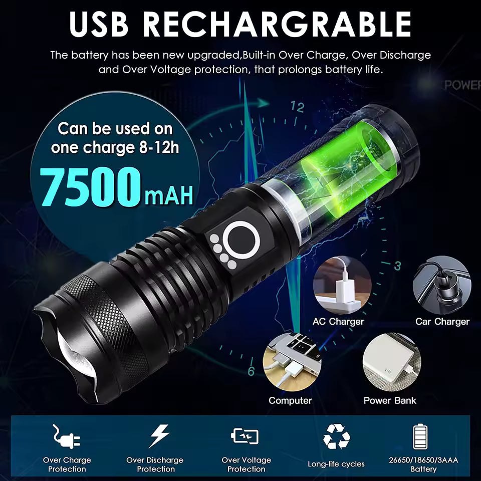 Flashlight USB-C charging port