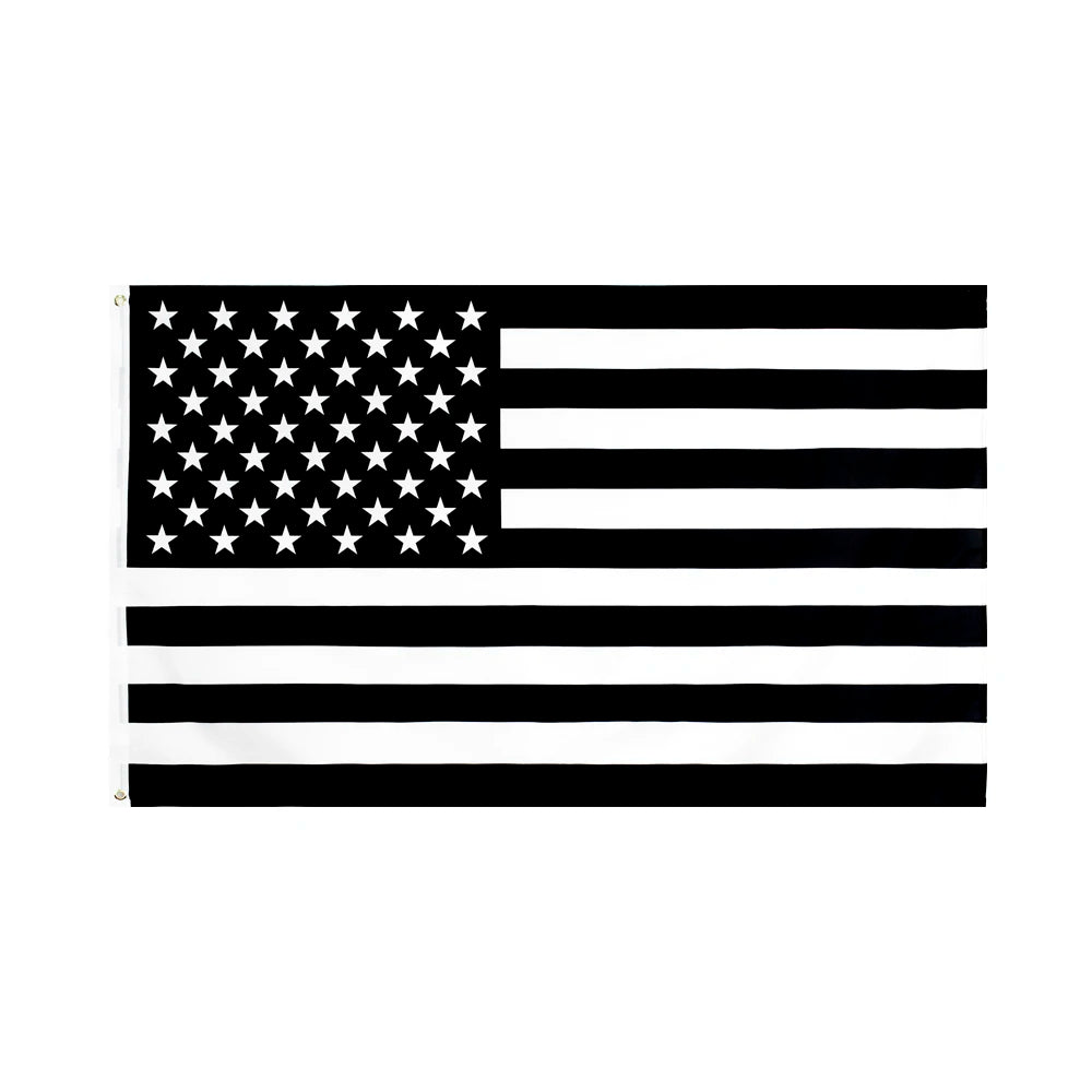 Black and White American Flag, 3x5 ft