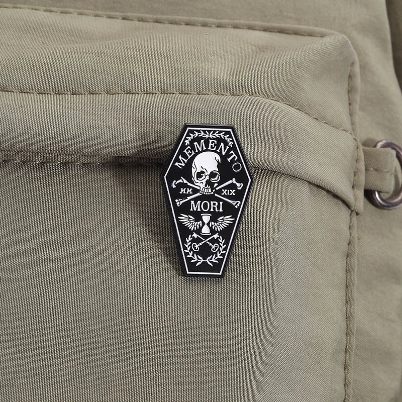 Memento Mori Skull Enamel Pin