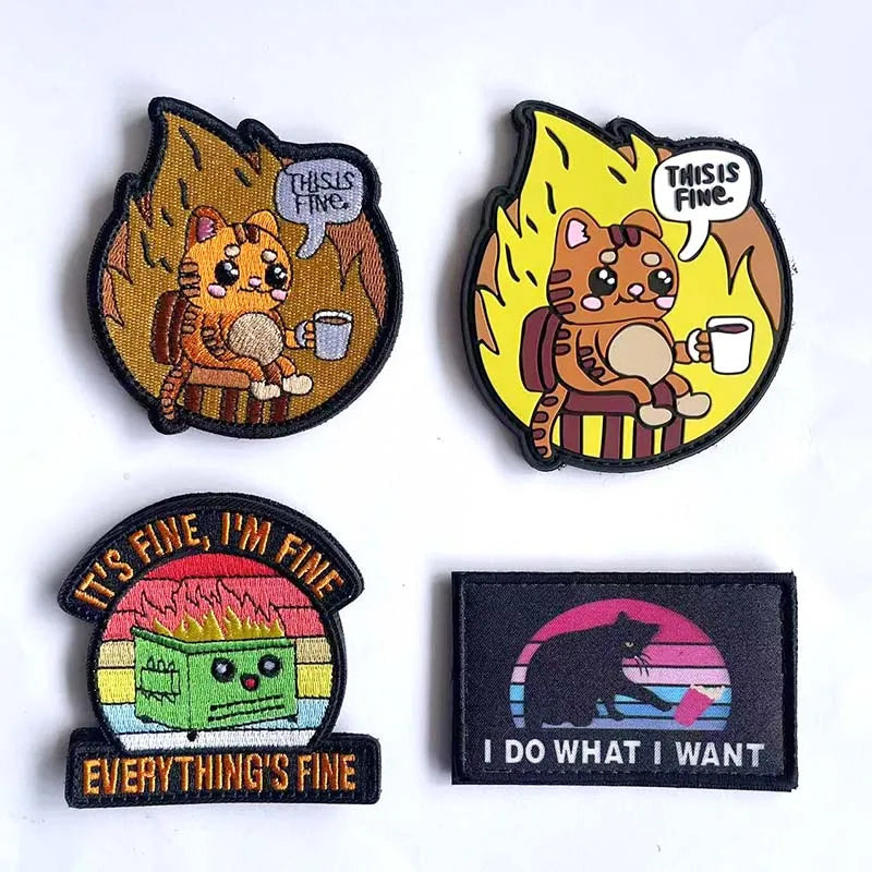 This Is Fine Dog & Cat Morale Patches