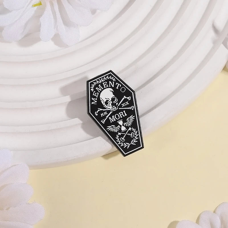 Memento Mori Skull Enamel Pin