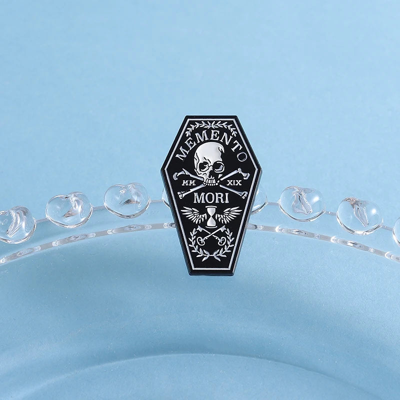 Memento Mori Skull Enamel Pin