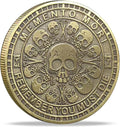 Memento Mori Tempus Fugit challenge coin, bronze, skull design