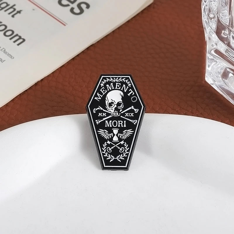 Memento Mori Skull Enamel Pin