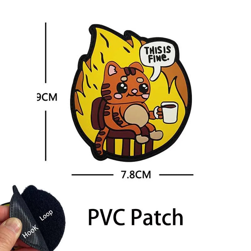 This Is Fine Dog & Cat Morale Patches
