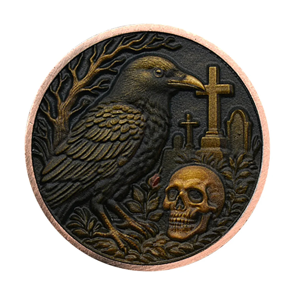 Memento Mori Skull and Rose Coin