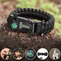 Paracord survival bracelet with compass buckle