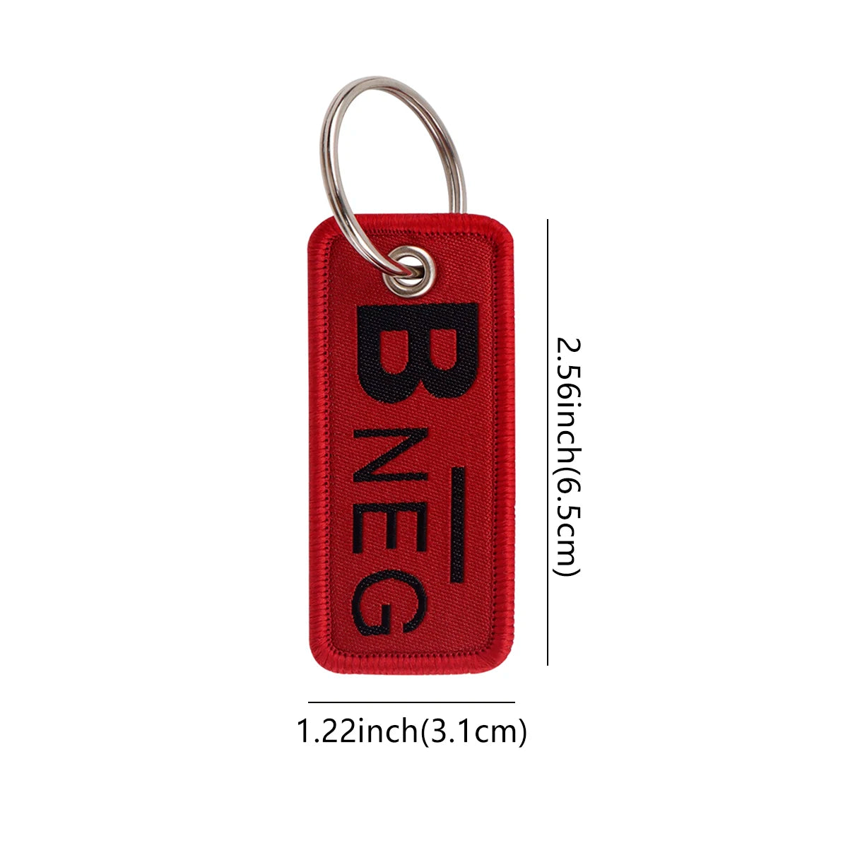 Blood Type Embroidered Key Fob