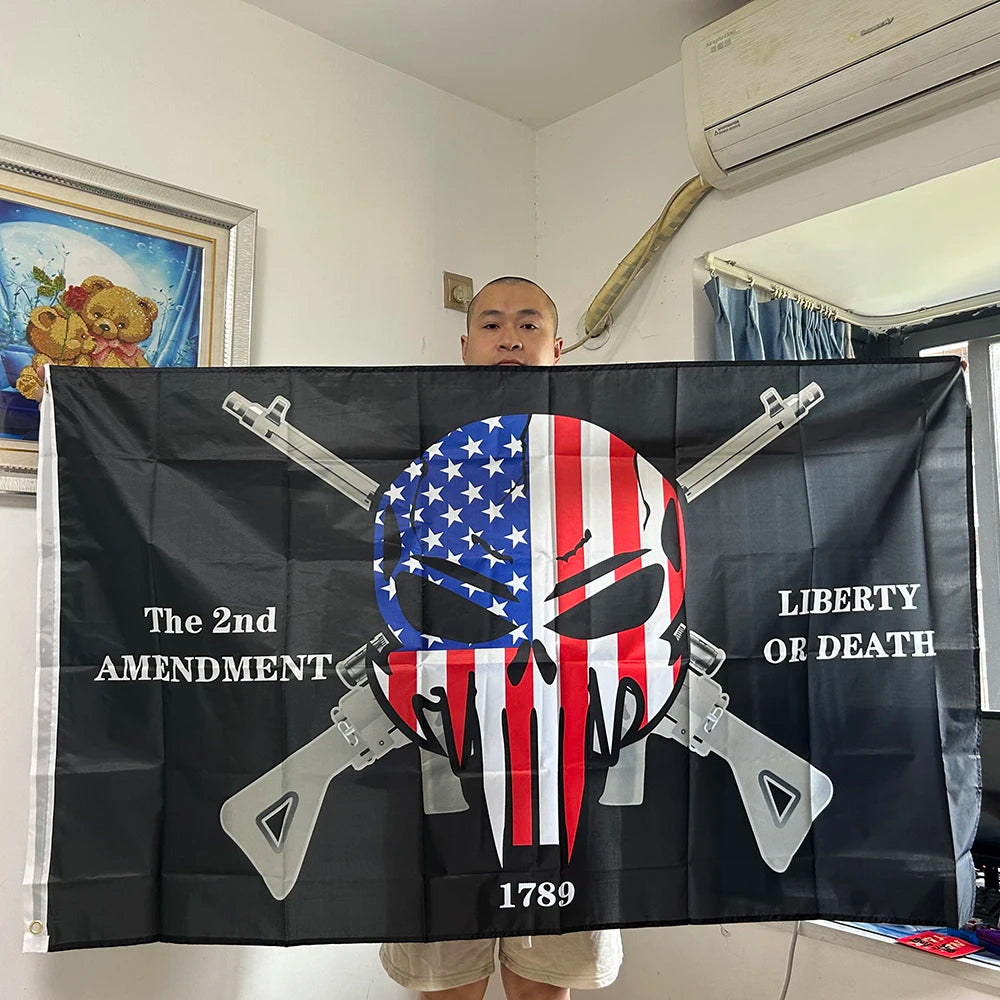 2nd Amendment Skull Flag, 3x5 ft