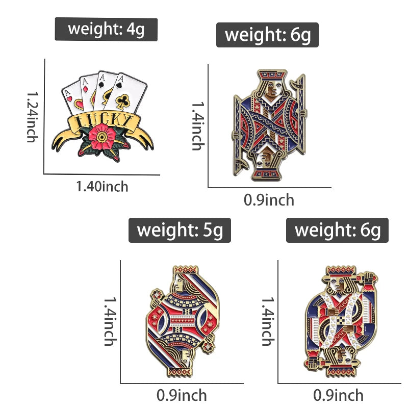 Playing Card Suit Enamel Pins