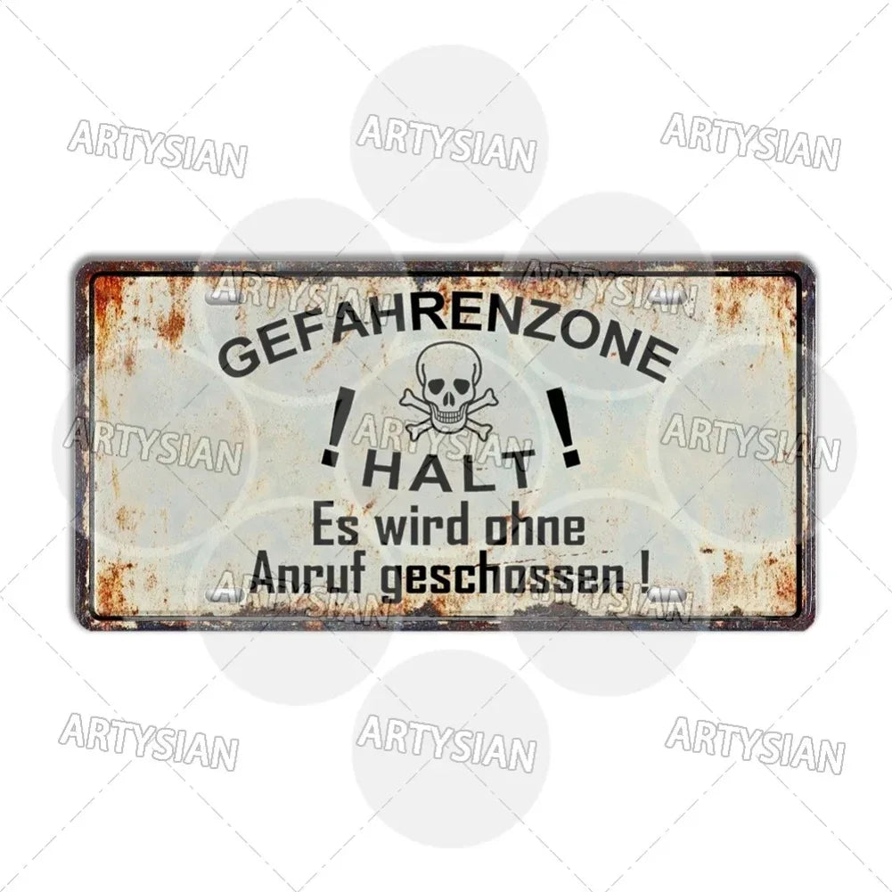 Cold War Berlin Wall Metal Sign