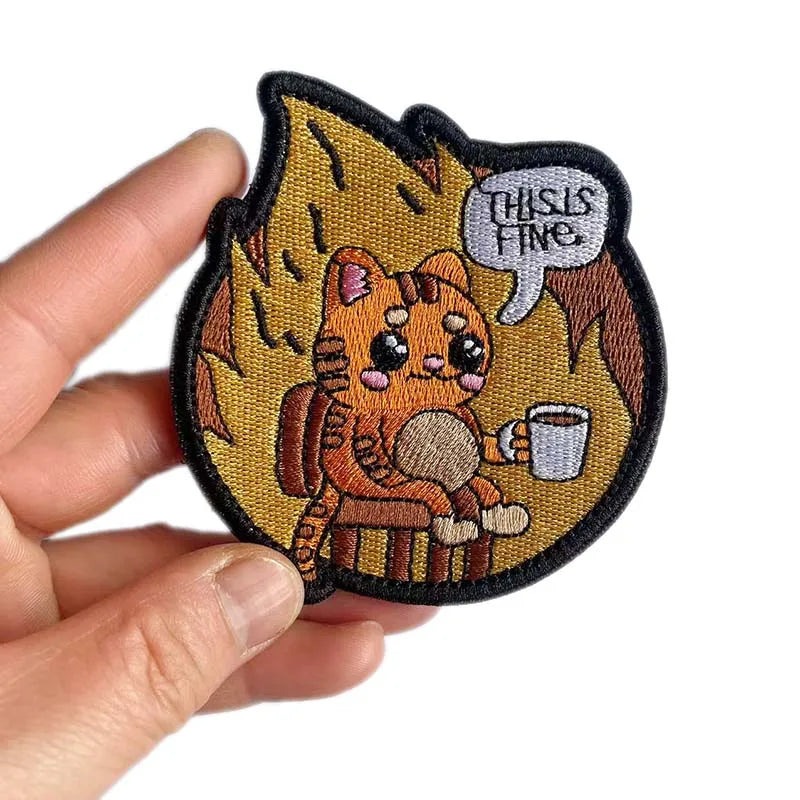 This Is Fine Dog & Cat Morale Patches
