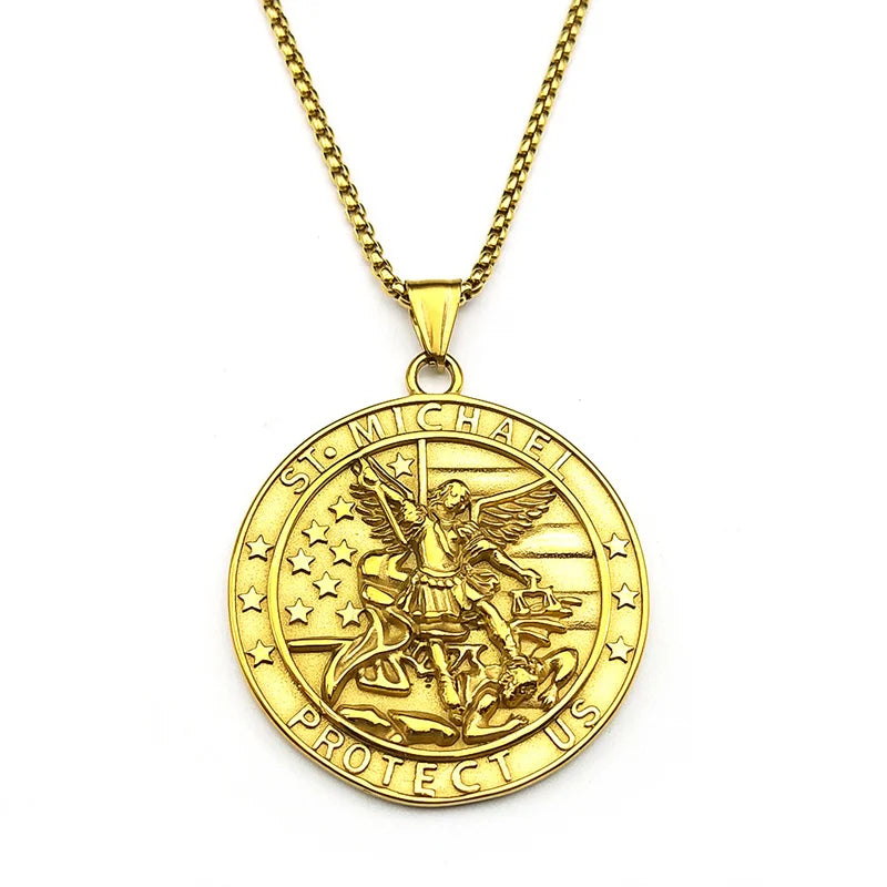 Saint Michael Medal Pendant Necklace