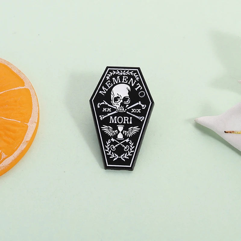 Memento Mori Skull Enamel Pin