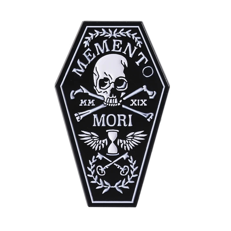 Memento Mori Skull Enamel Pin