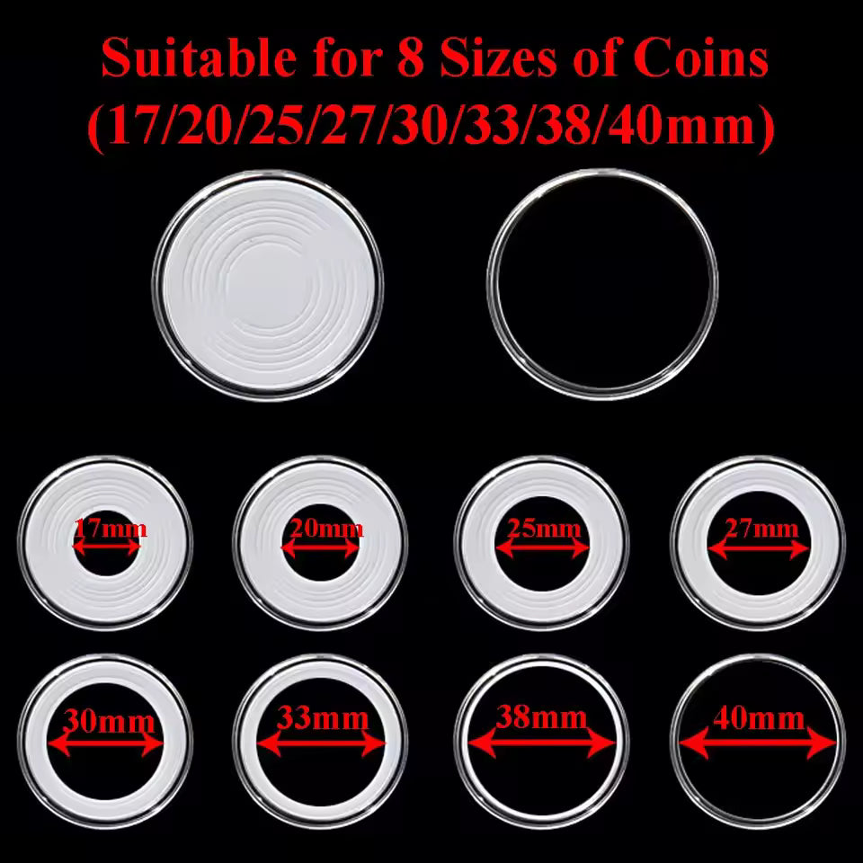Coin capsules with coins inside