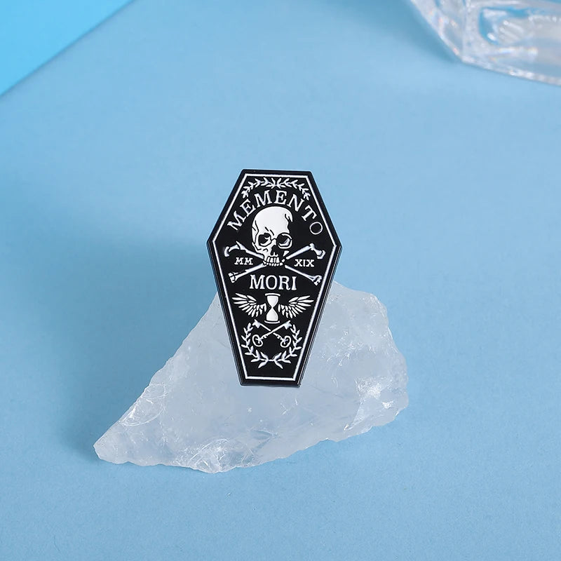 Memento Mori Skull Enamel Pin