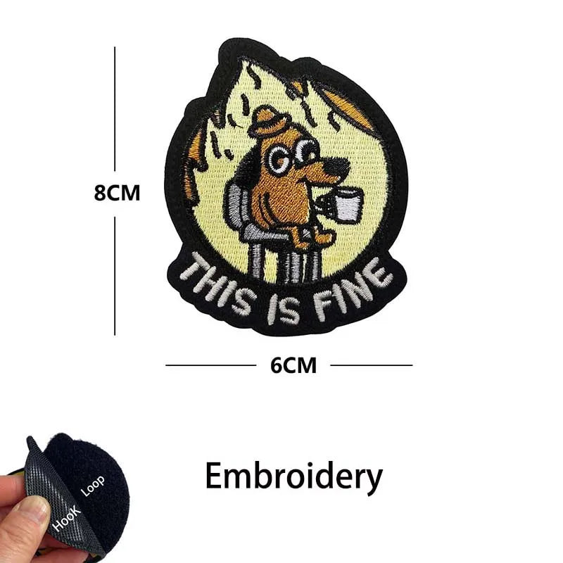 This Is Fine Dog & Cat Morale Patches