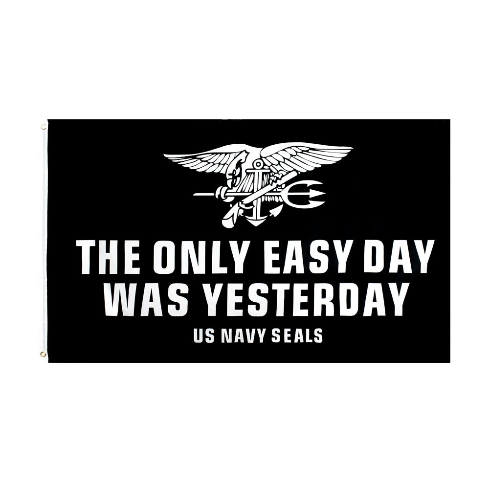 Only Easy Day Was Yesterday Flag, 3x5 ft