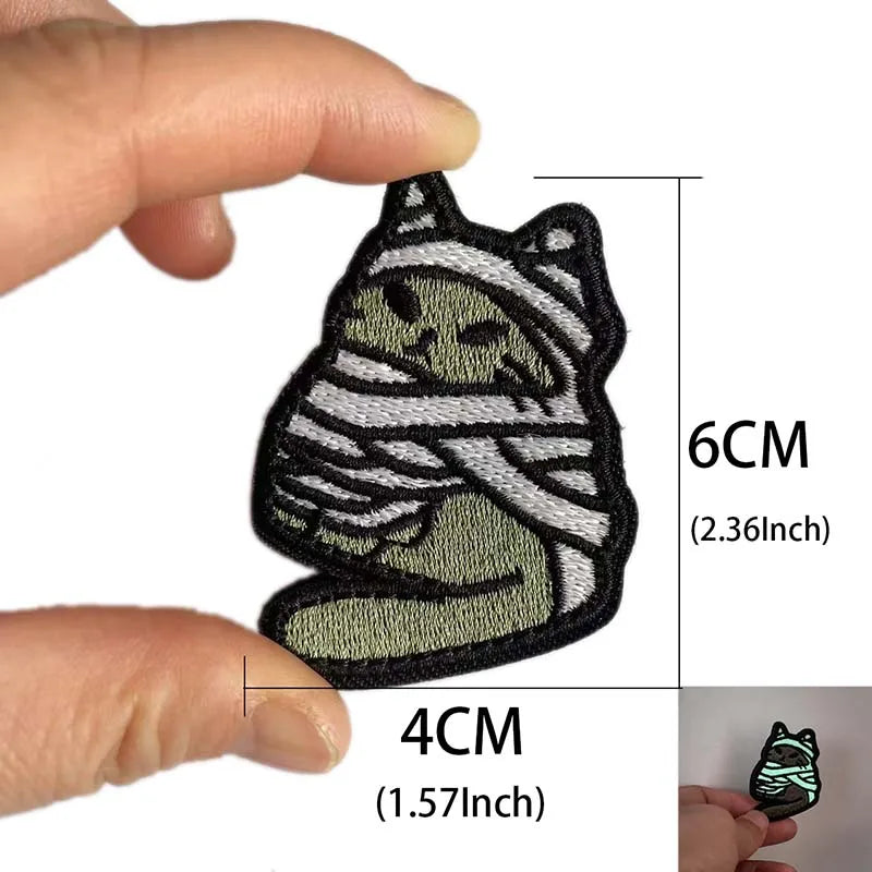 Glow In The Dark Ghost Cat Patches