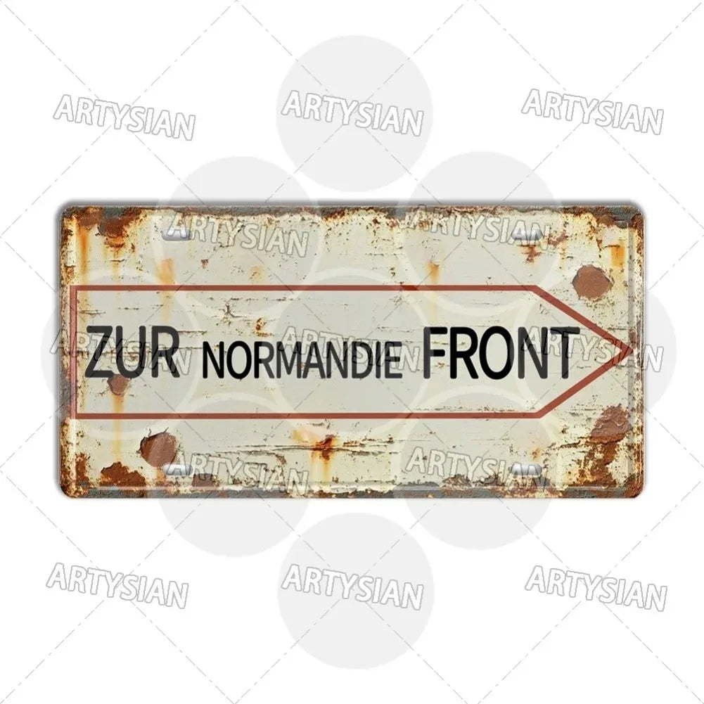 Cold War Berlin Wall Metal Sign