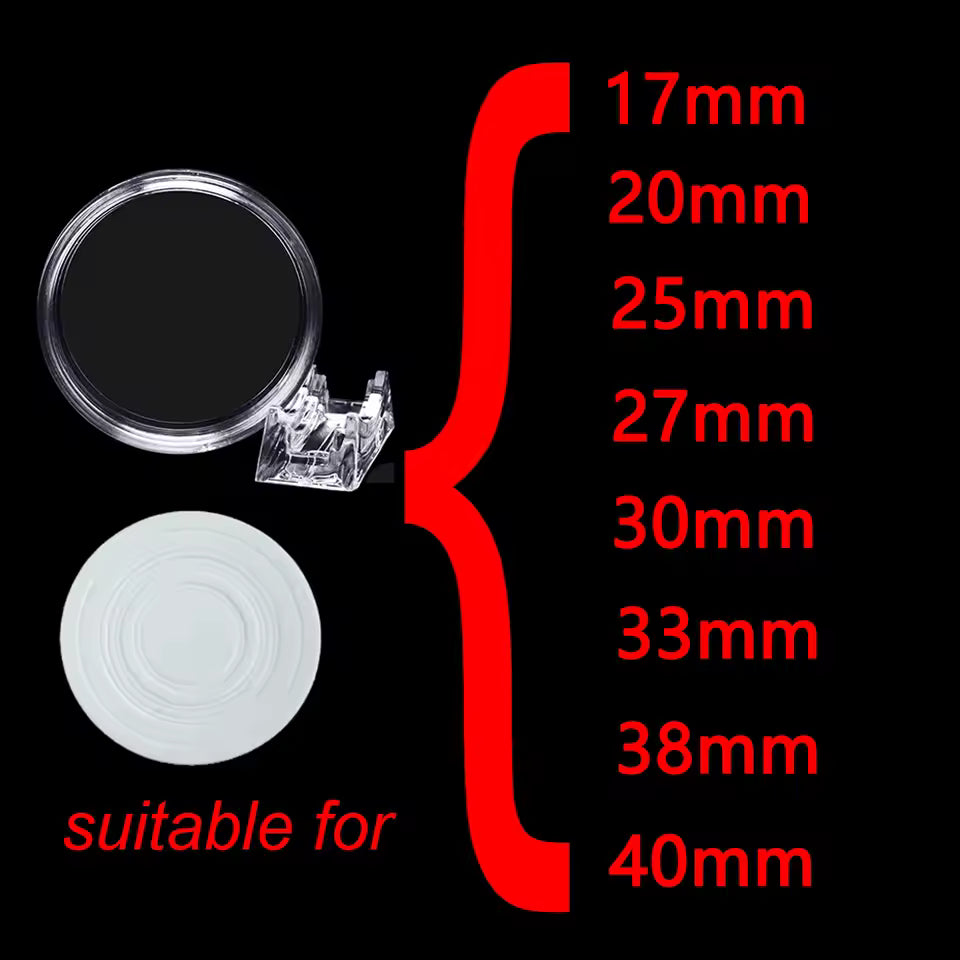 Coin capsule sizes detail