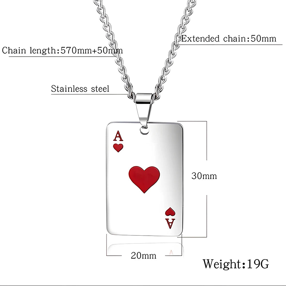 Ace of Spades Pendant Necklace