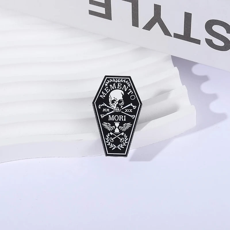 Memento Mori Skull Enamel Pin