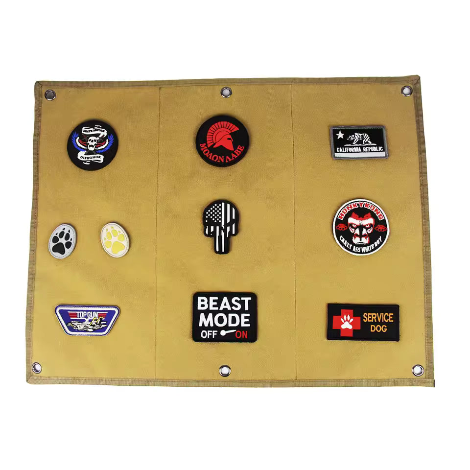 Velcro patch display board grommets