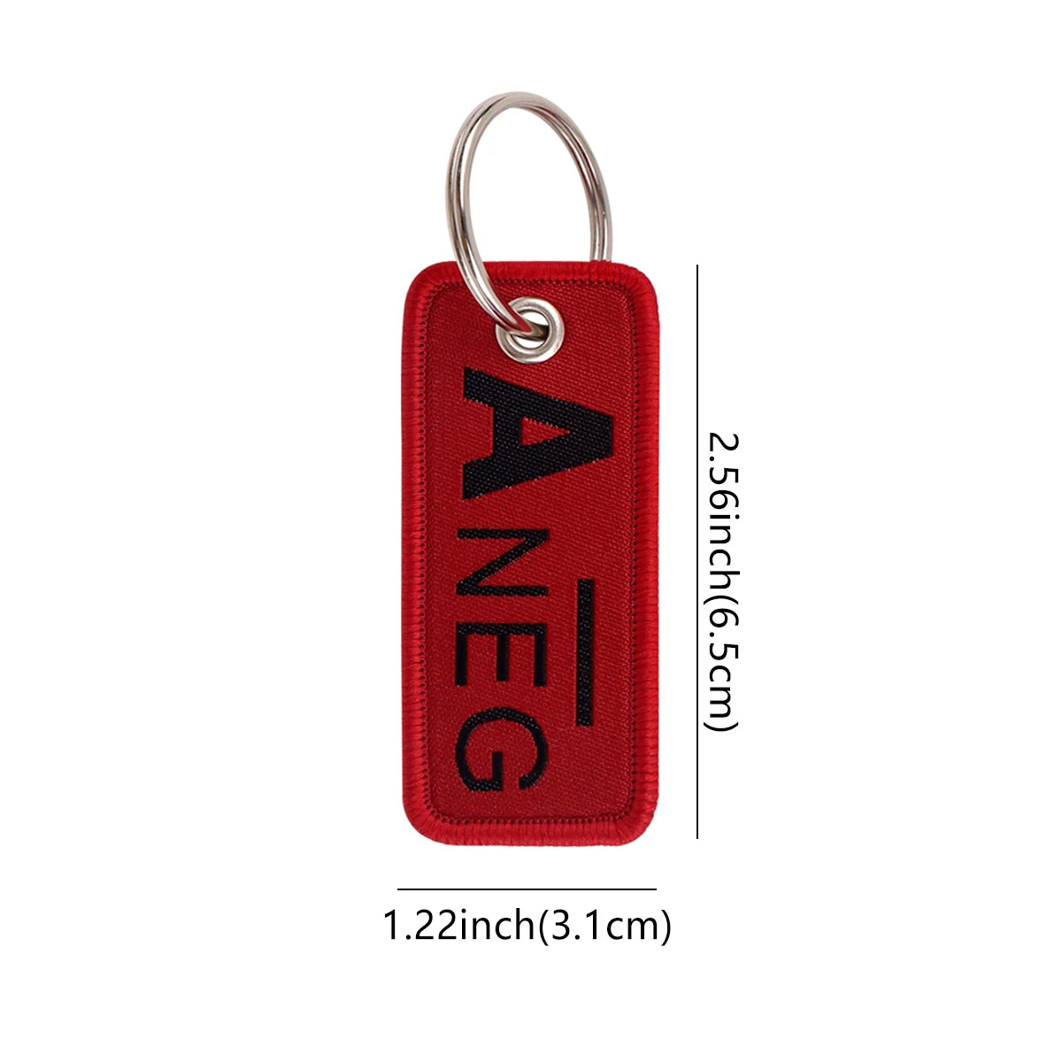 Blood Type Embroidered Key Fob