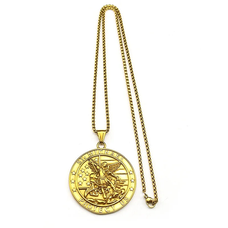 Saint Michael Medal Pendant Necklace