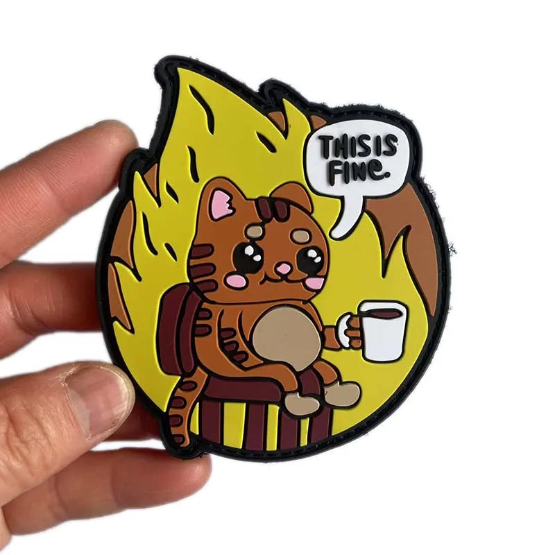 This Is Fine Dog & Cat Morale Patches