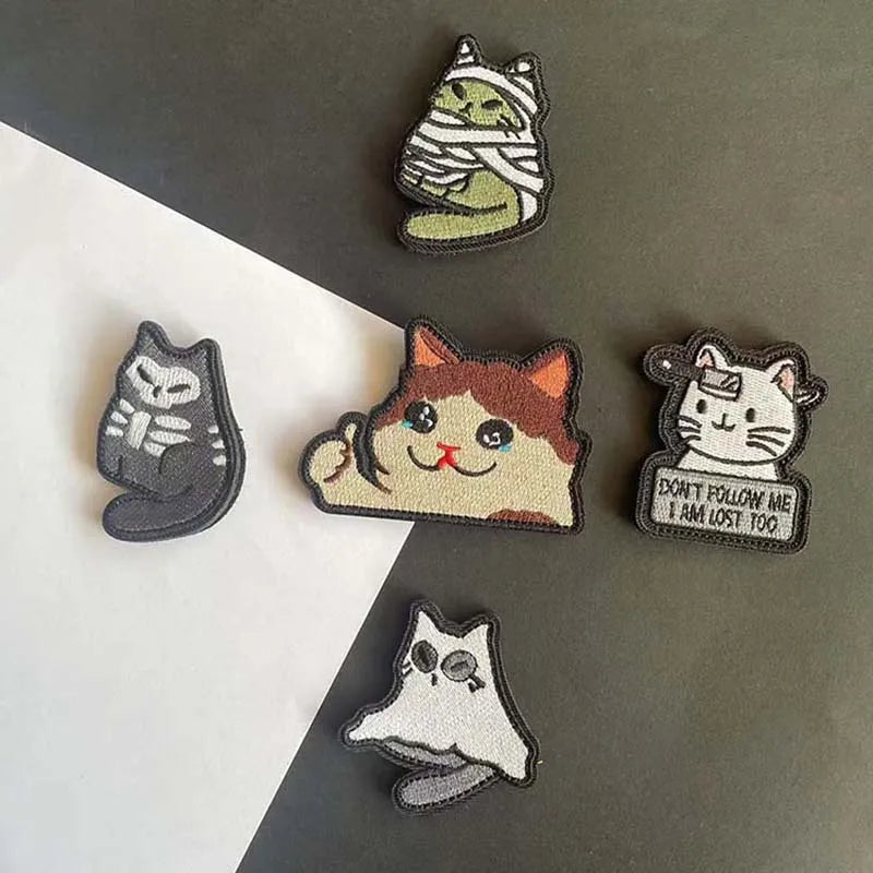 Glow In The Dark Ghost Cat Patches