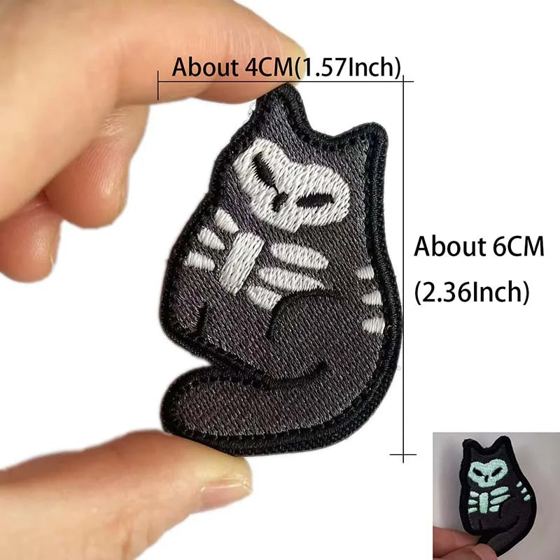 Glow In The Dark Ghost Cat Patches