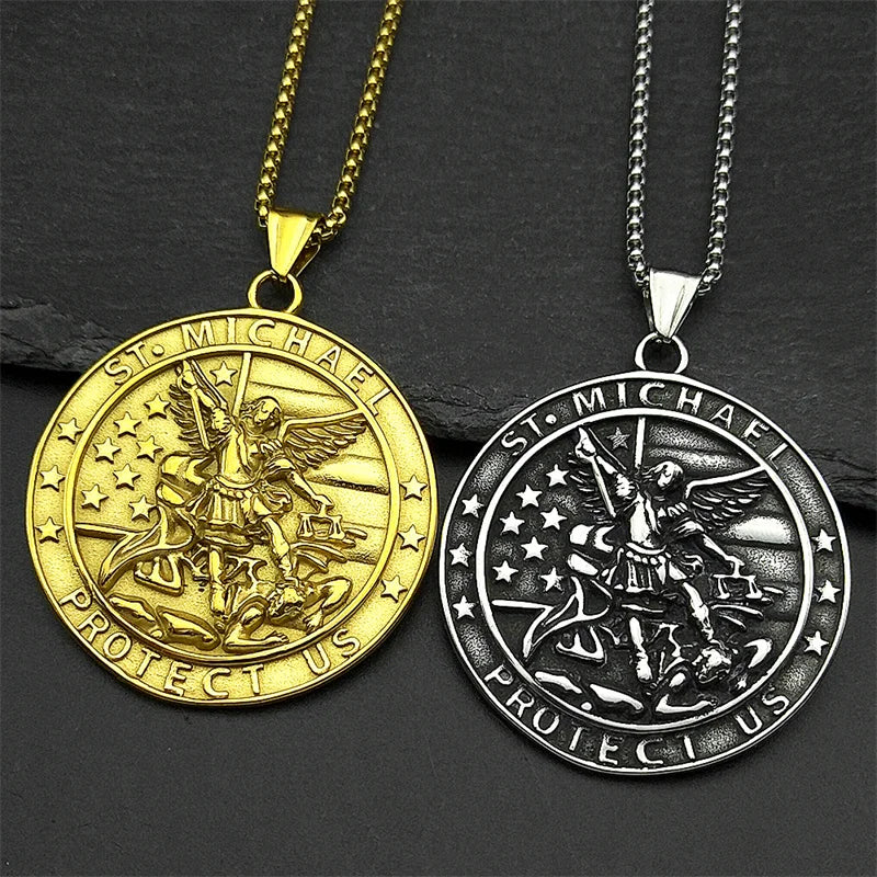 Saint Michael Medal Pendant Necklace