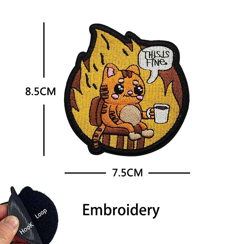 This Is Fine Dog & Cat Morale Patches
