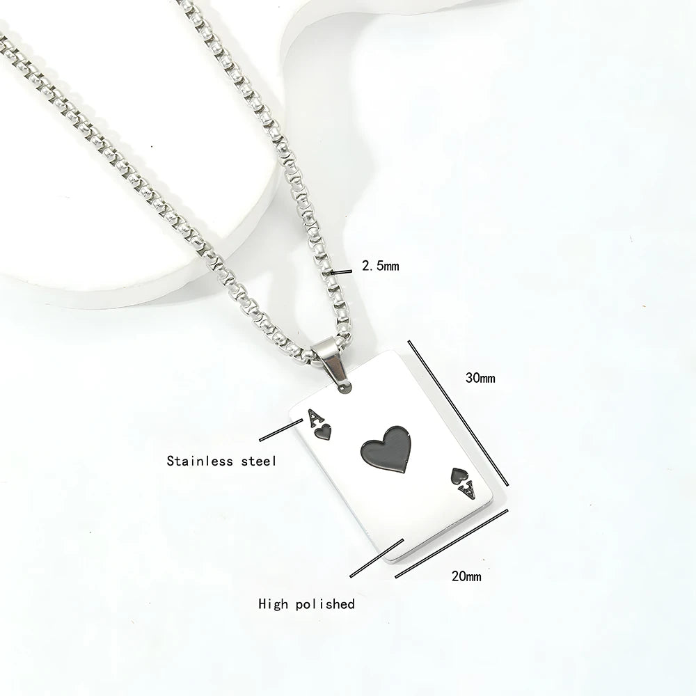 Ace of Spades Pendant Necklace
