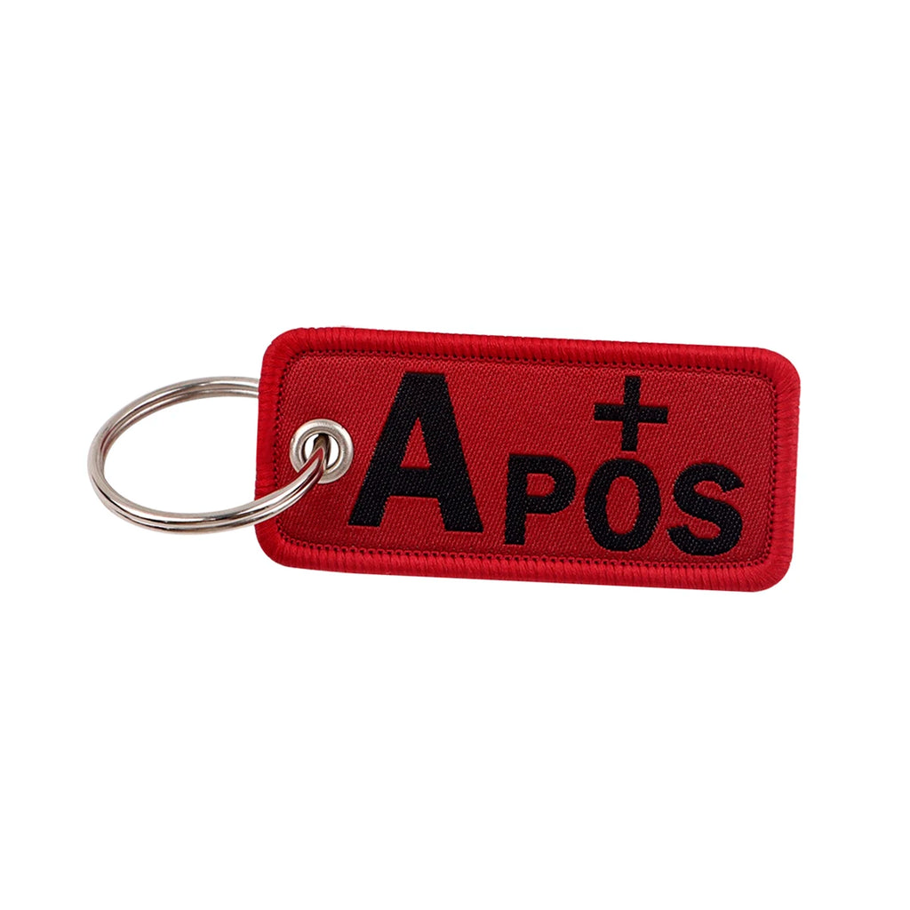 Blood Type Embroidered Key Fob