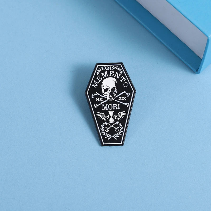 Memento Mori Skull Enamel Pin