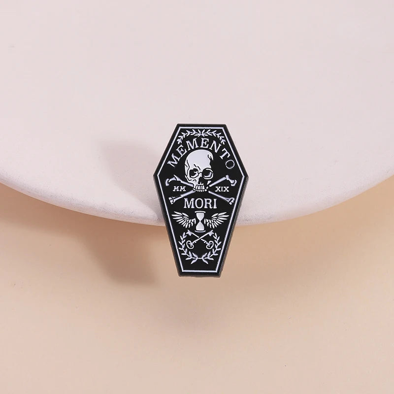 Memento Mori Skull Enamel Pin