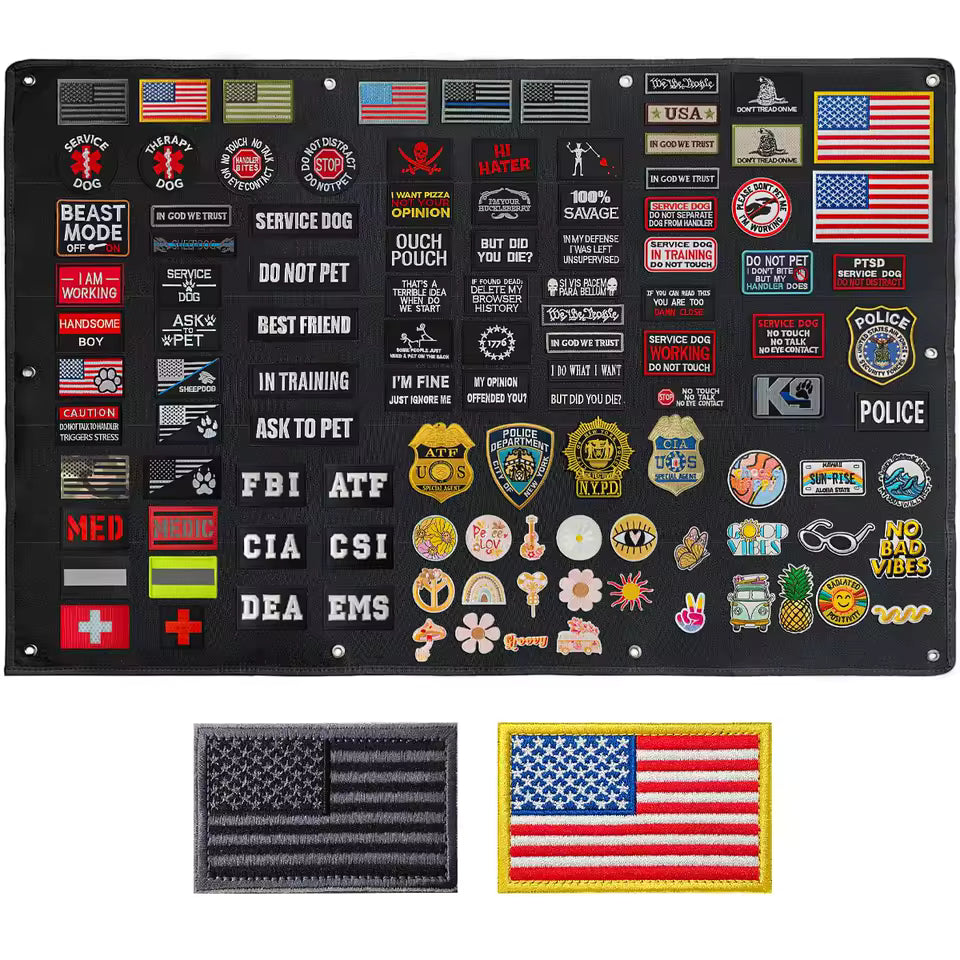 Large velcro patch display board, XL size, wall mounted