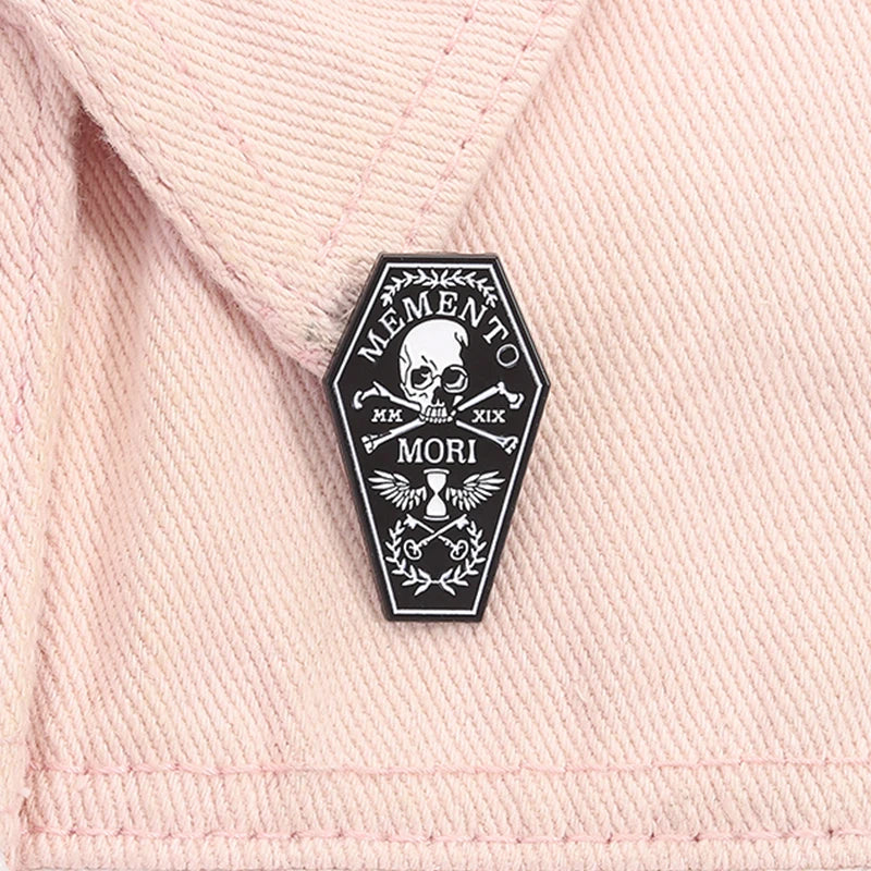 Memento Mori Skull Enamel Pin