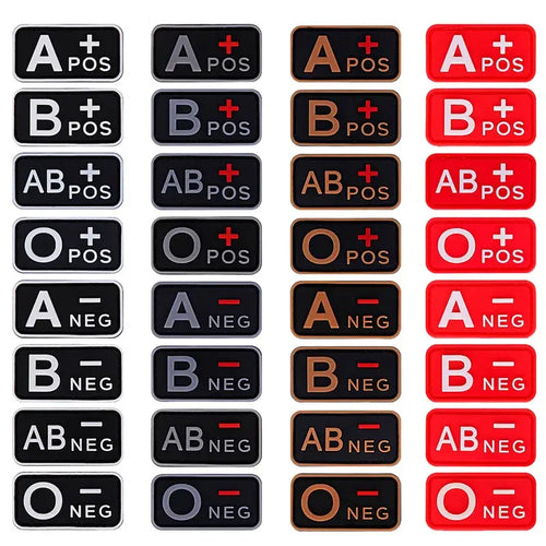 All eight blood types available: A+, A-, B+, B-, AB+, AB-, O+, O-