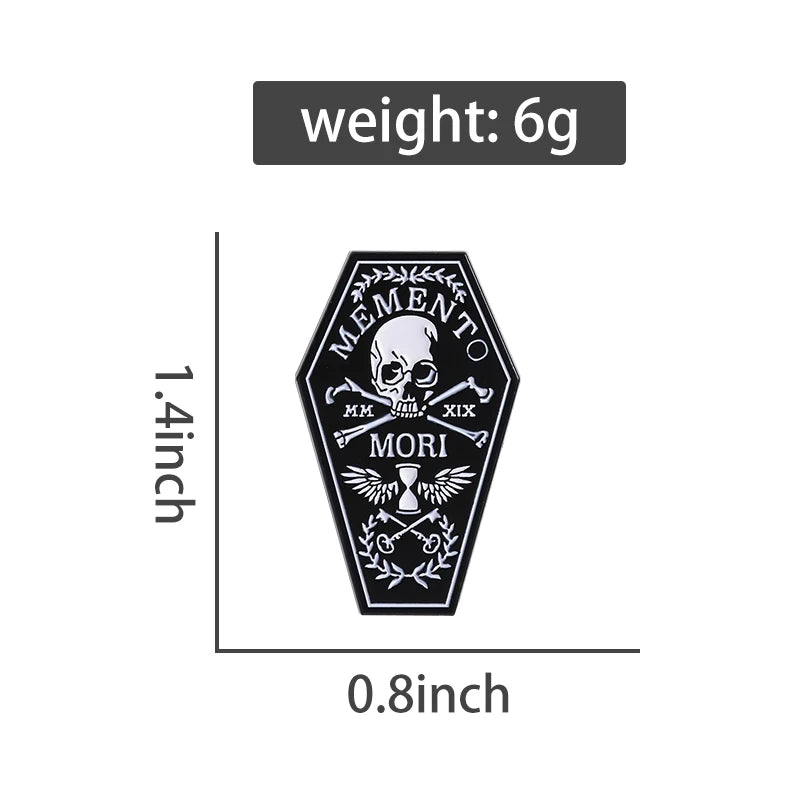 Memento Mori Skull Enamel Pin