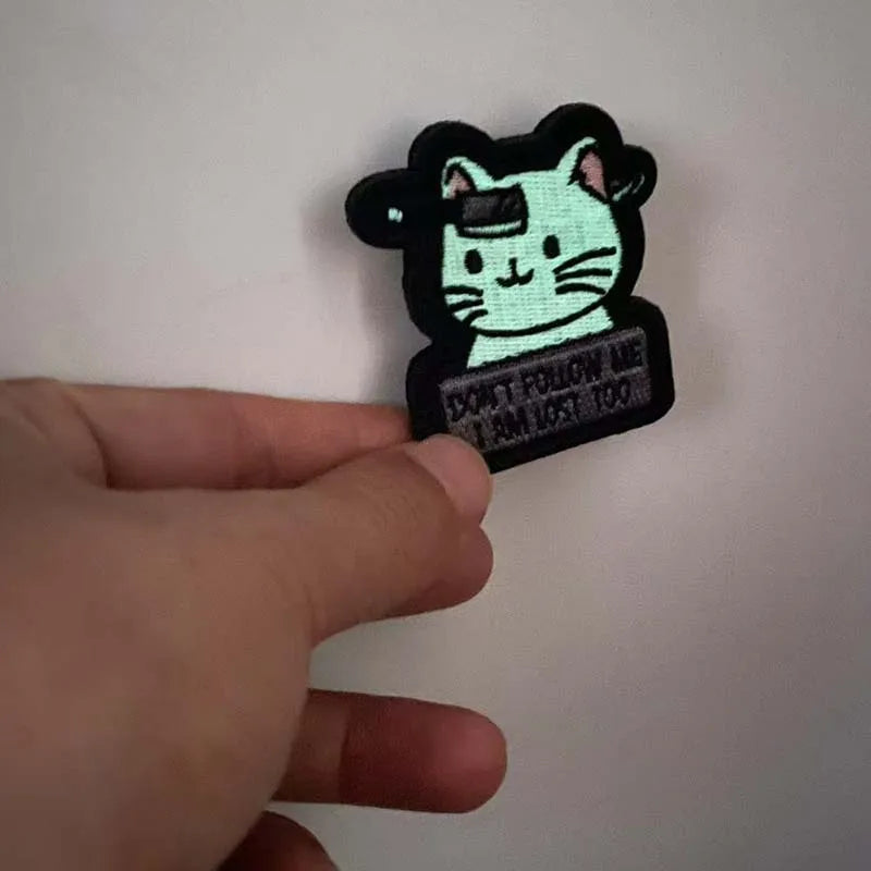 Glow In The Dark Ghost Cat Patches