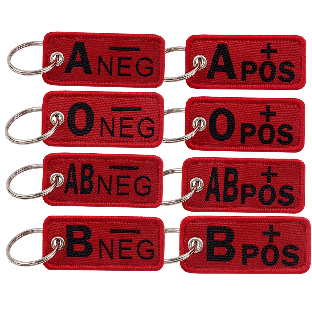 Blood Type Embroidered Key Fob