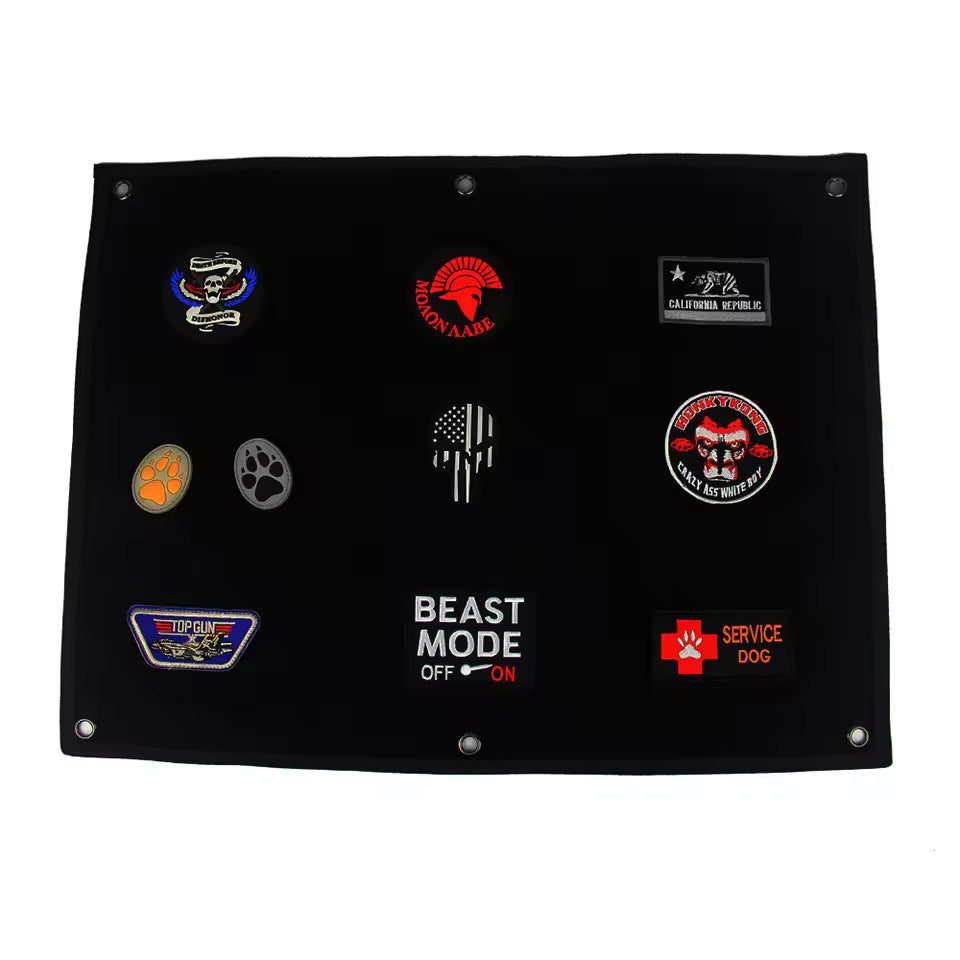 Velcro patch display board folded