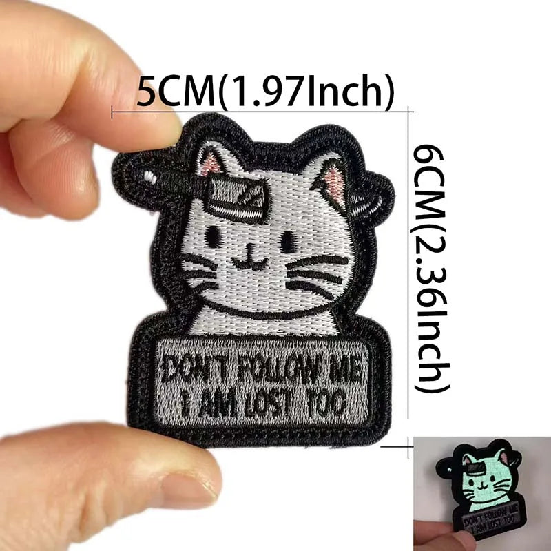 Glow In The Dark Ghost Cat Patches