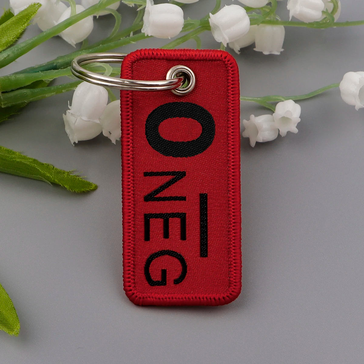 Blood Type Embroidered Key Fob