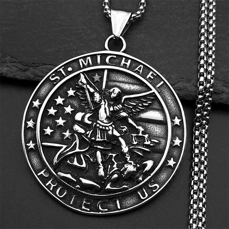 Saint Michael Medal Pendant Necklace